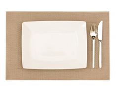 Juego de 4 manteles individuales elegantes en plástico (45 x 30 cm) - lavable y resistente (dorado)