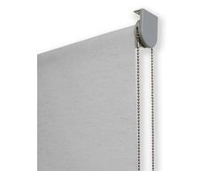 Estor Enrollable Lino Premium Metal (Desde 40 hasta 260cm de Ancho) translúcido (Permite Paso de luz/no Permite Ver el Exterior). Color Lino Gris. Medida 40cm x 160cm para Ventanas y Puertas.