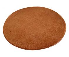AnyuA Alfombras,Redonda Alfombra de Piso para Sala de Estar,Baño y Dormitrio Cojín Silla Caqui (80 cm)