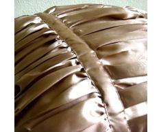 Lujo Beige Lanzar Fundas De Almohada, Con Textura Alforzas Color Sólido Funda De Almohada, 50x50 cm Funda De Almohada, Moderno Cubierta De Almohadas, Cuadrado Satín Fundas De Almohada - Lush