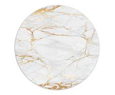 Alfombrilla para ratón, aspecto de mármol I dv_313 I, diámetro de 22 cm, redonda, con base antideslizante, tamaño estándar, aspecto de granito, color blanco y gris, color Marmor gold Ø 22 cm