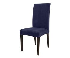 Sillas Asiento Elasticas Cubresillas Lavable,1/2/4/6 Funda elástica, Funda de Silla de Felpa Gruesa-Navy_6PCS,Forro de Silla Doméstico Comedor