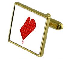 Cook Guante de Horno de Tono Oro Gemelos Crystal Gift Set Clip de Corbata