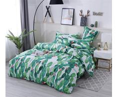Fansu Juego de Ropa de Cama 3 Piezas Poliéster Microfibra Fresco Estilo Juego de Fundas de Edredón Incluye 1 Funda Nórdica y 2 Funda de Almohada (Cama 150/160-220x240cm,Cactus)