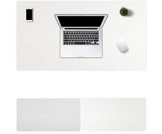 LL-COEUR Dos Cara Cuero Alfombrilla de Ratón Impermeable Escritorio Pad Oficina Desk Mat (1200 x 600 x 2 mm, Blanco)