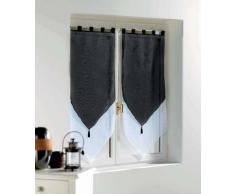 DOUCEUR DINTERIEUR 1620389 Cortinas con acabado triangular, color Blanco/Negro, talla 2 x 60 x 12 x 60 cm