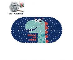Alfombra Baño Antideslizante para Ducha o Bañera, Morbuy Impresión Alfombrilla PVC Estera con Ventosas Fuertes Antibacterial Duradera Antideslizante 70 x 35cm (70cm x 35cm,Dinosaurio 7)