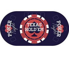 Tapete Poker Antideslizante Oval "Texas hold´em" azul PVC 200 cm x 100 cm | Tapete poker mesa PVC | Tapete vinilico para mesas | Poker "Texas hold´em" azul