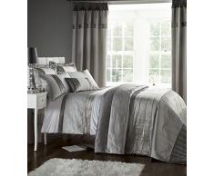 Catherine Lansfield - Juego de ropa de cama (funda de edredón de 135 x 200 cm y 1 fundas de almohada de 50 x 75 cm, 50% poliéster, 50% algodón), color plateado