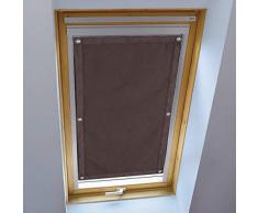 Liveinu Estor Térmico con Ventosas Cortina Opaca Portátil Lino Jacquard para Ventanas y Claraboyas Protección UV Parasol Parabrisas De Coche 76x140cm Café