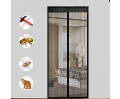Mosquitera Magnética para Puertas 100 x 220cm Cortina Protección contra Insectos para Puerta de Balcón Sala de Estar Puerta de Patio Pegado sin Taladrar, Negro