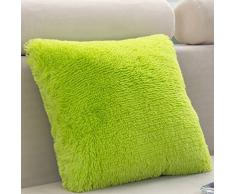 nikgic pura Color almohada Super Suave Peluche Cojín Caso para Home Coffee Shop Hotel decorativo 45 x 45 cm (No se incluye almohada interior), verde, 43*43cm