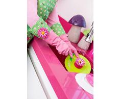 VIGAR Flower Power Guantes de Cocina, Material: composición 100% látex, Rosa/Verde, Dimensiones: 43 X 1 X 18 Cm