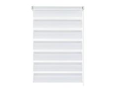 Gardinia 31080 - Estor de doble rollo con diseño de raya, fácil montaje mediante adhesivos o pinzas en el marco de la ventana, 60 x 150 cm, color blanco