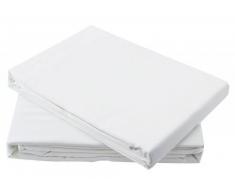 Egipcio 100% Algodón Percal Sábanas Bajeras y Fundas de almohada. 3 Tamaños - Blanco, Sábana Ajustable Individual