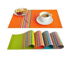 Tian Fan Ni Mats - Juego de 4 manteles individuales de PVC resistentes al calor, lavables, pvc poliéster, Naranja, 30 x 45 cm