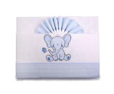 PEKITAS Bebe Juego De Sábanas Franela Conjunto 3 Pcs Cuna 60X120 100% Algodón Azul HECHO EN PORTUGAL
