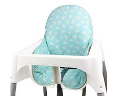 IKEA Antilop Fundas de asiento de algodón para trona de ZARPMA,funda acolchada de algodón para silla de bebé plegable IKEA verde claro