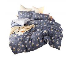 Fansu Juego de Ropa de Cama de 4 Piezas Simple Juego de Fundas de Edredón Incluye 1 Funda Nórdica y 1 Sábana encimera 2 Funda de Almohada (Cama 150/160-220x240cm,Margarita)