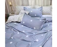 Fansu Juego de Ropa de Cama de 4 Piezas Juego de Fundas de Edredón Incluye 1 Funda Nórdica y 1 Sábana encimera 2 Funda de Almohada (Cama 150/160-220x240cm,Punto Azul)