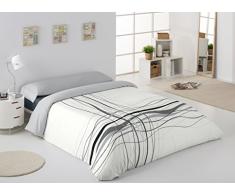 ESTELA - Juego de Funda nórdica Estampada Harry (3 Piezas) - Cama de 150 cm. - Parte Estampada 100% Algodón - Parte Lisa 50% Algodón / 50% Poliéster - 144 Hilos