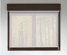 Estor Enrollable Screen Premium (Desde 40 hasta 300cm de Ancho - Permite Paso de luz y Ver el Exterior sin Que lo vean). Color Blanco. Medida 160cm x 140cm para Ventanas y Puertas