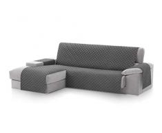 textil-home Funda Cubre Sofá Chaise Longue Malu, Protector para Sofás Acolchado Brazo Izquierdo. Tamaño -240cm. Color Gris (Visto DE Frente)