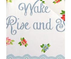Despierta levantense juego de funda nórdica con la cabaña de rosas y flores de colgar, algodón poliéster, rosa, rojo, azul, blanco, matrimonio
