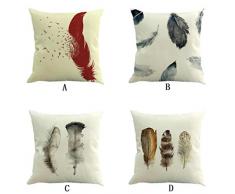 Fundas De Cojines, Xinan Pluma Sofá Cama Decoración Del Hogar Almohada Caso Cubierta Del Cojín (Multicolor A)