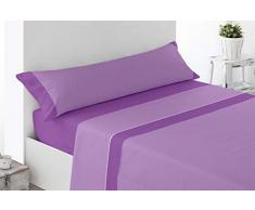 (MARO MORADO 150) JUEGO SÁBANAS VERANO TODAS LAS MEDIDAS DE Y 200 cm largo MICROFIBRA sábana bajera ajustable,1x funda almohada y encimera REGALITOS TV (150_x_200_cm, Morado)