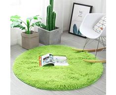 XINYUKEJI Alfombra Casa Salón Dormitorio Alfombra Alfombra Suave Tipo Redondo Zona tamaño de la Alfombra 80cm * 80 cm Alfombra Redonda，Cabello Largo 0.3MM (Hierba Verde, 80x80cm)