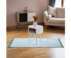 Relaxdays Alfombra con Estampado de Estrella, Algodón, Azul Claro, 70x140 cm