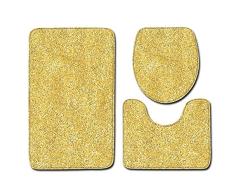 JKML Alfombrilla de baño Juego de 3 Piezas ,(Antideslizante Pedestal Alfombra + Tapa Funda de WC + Alfombrilla Baño),Absorbente,Suave,Haz la Vida más cómoda (Color : 5, Size : 45cmx75cm)