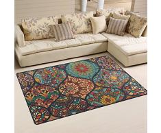 Yibaihe - Alfombra Decorativa (Ligera, Estampada, Colorida, Estilo marroquí, Impermeable, Resistente a la decoloración, 79 x 51 cm), 100% poliéster, 79 x 51 cm (31 x20 in)