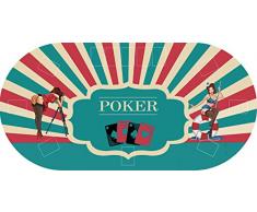Tapete Poker Antideslizante Oval "Chicas" PVC 220 cm x 110 cm | Tapete poker mesa PVC | Tapete vinilico para mesas | Poker "Chicas"