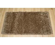 Shaggy Alfombra 5 cm de grosor suave moderno Twist Fibra 170 Polipropileno Calor Juego – DISPONIBLE EN 7 TAMAÑOS por calidad Lino y Toallas, marrón, 60x110cm