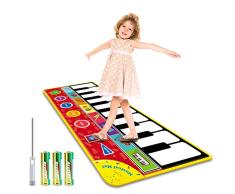 Alfombra de Piano, Alfombra Teclado Musical, Alfombra de Baile Táctil, Alfombra Piano de Suelo, Portátil Electrónico Educativo Musical Tapete de Piano para Bebé, Niño, Niña Regalo