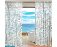 SKYDA - Juego de 2 Cortinas de Estilo étnico para Cortinas de salón, 198 cm de Largo, poliéster, Multicolored, 55 W x 78 L