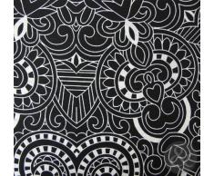 Juego de funda nórdica y funda de almohada, diseño de rayas y floral, algodón poliéster, negro, crema y gris), Double Duvet Cover