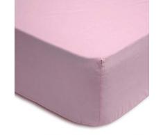 (Rosa 90) 100% Cotton SÁBANA Bajera Lisa Ajustable con ELÁSTICO Inferior Adaptable COLCHÓN hasta 30 CM REGALITOSTV (Rosa, 90_x_200_cm (Cama Individual))