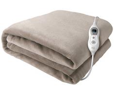 Manta eléctrica individual SOFTY con conexión Separable, 6 niveles de temperatura, acabado Aterciopelado, lavable A mano o A Máquina, Autostop de seguridad, 160 x 100 cm