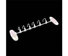 sourcing map Varilla de metal Adhesivo 6 Ganchos Estante Baño Cocina Toalla Cuchara Colgador