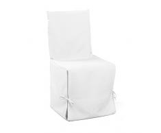 Douceur DIntérieur Essentiel 1604802 - Funda De Silla, Poliéster Liso, color blanco, 50 x 50 x 100 cm