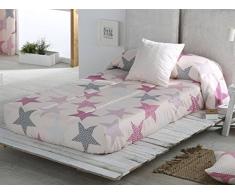 Sansa - Edredón Ajustable Estrellas Cama 90 - Color Rosa