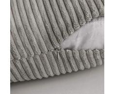 MIULEE Funda de Cojín Fundas de Almohada Decorativa Cuadrado Corduroy Pana a Rayas Moderna Suave para Sofá Silla Cama Sala de Estar Dormitorio Coche Hogar 40x40cm 2 Piezas Gris Claro