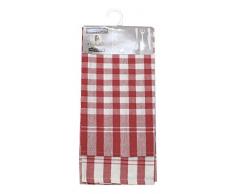 Soleil d'ocre Lote de 2 paños de Cocina de algodón Vichy Rojo, Jacquard 50 x 70 cm