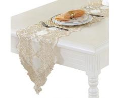 TaiXiuHome oro De estilo europeo tela del cordón calado bordado de camino de mesa para la boda y la decoración del partido 30 x 120cm