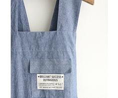 Chef delantal regalo estilo japonés X forma vaquero delantal Smock algodón Natural Halter Vendaje Cruz babero cocina jardín desgaste
