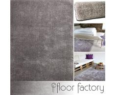 Alfombra Moderna Seasons gris 160x230 cm - Alfombra de Pelo Largo blanda y suave