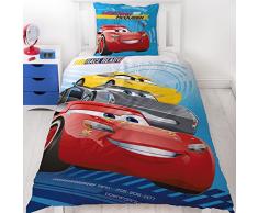 Cars cama infantil cama de verano · Disney Pixar Cars 3 · Race Ready Auto Diseño reversible Diseño en azul, rojo · 2 piezas · almohada 80 x 80 + Funda Nórdica 135 x 200 cm